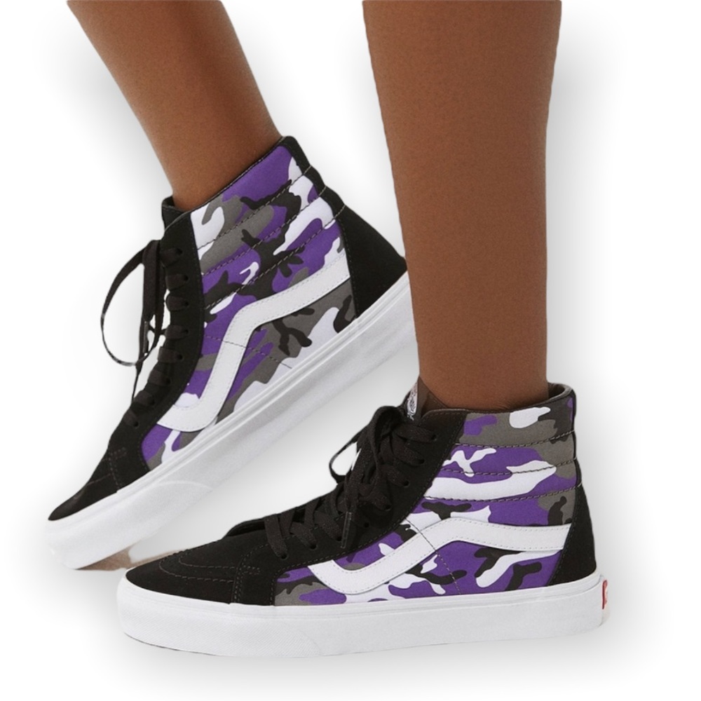 Vans SK8-HI REISSUE POP CAMO Purple High Top Sneaker 8 Women’s - Picture 1 of 16